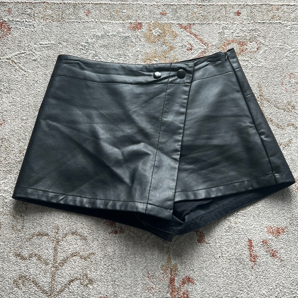 Free people leather skort